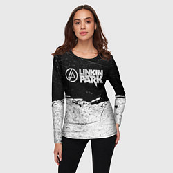Лонгслив женский Линкин Парк Лого Рок ЧБ Linkin Park Rock, цвет: 3D-принт — фото 2
