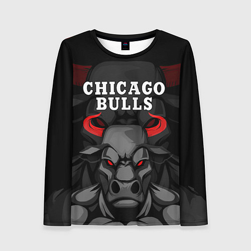 Женский лонгслив CHICAGO BULLS ЯРОСТНЫЙ БЫК / 3D-принт – фото 1