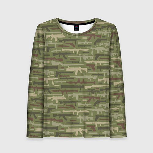 Женский лонгслив Оружие камуфляж / 3D-принт – фото 1