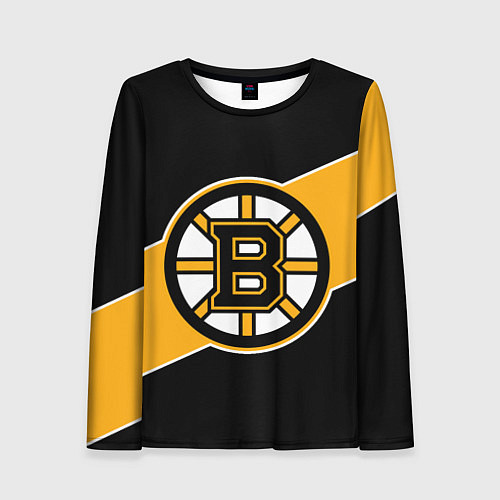 Женский лонгслив Бостон Брюинз, Boston Bruins / 3D-принт – фото 1