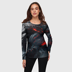 Лонгслив женский ЧЁРНЫЙ СИМБИОТ ГРАНЖ BLACK MONSTER, цвет: 3D-принт — фото 2