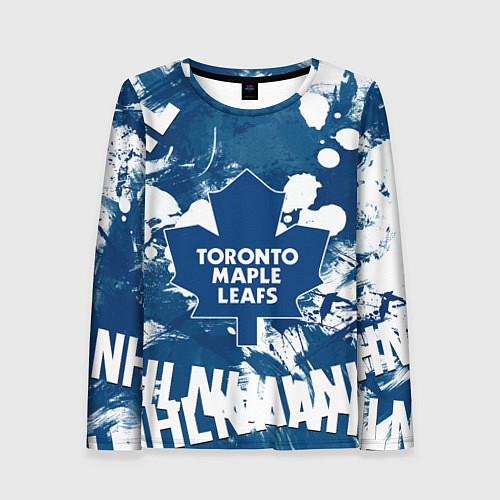 Женский лонгслив Торонто Мейпл Лифс, Toronto Maple Leafs / 3D-принт – фото 1
