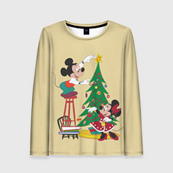 Женский лонгслив Happy New Year Mickey and Minnie