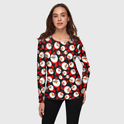 Лонгслив женский Злые снеговики в цилиндрах, цвет: 3D-принт — фото 2