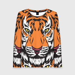 Лонгслив женский ТИГР СИМВОЛ НОВОГО ГОДА 2022 TIGER, цвет: 3D-принт
