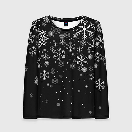 Женский лонгслив Снежинки - С Новый год / 3D-принт – фото 1