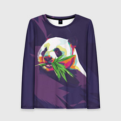 Лонгслив женский Панда с бамбуком, цвет: 3D-принт
