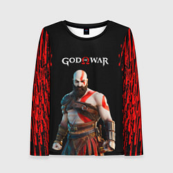 Женский лонгслив God of War красные разводы