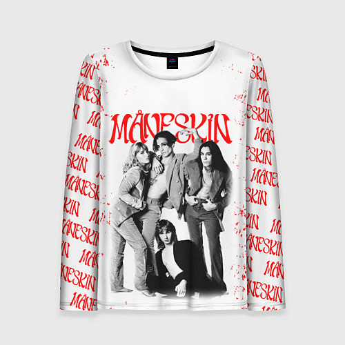 Женский лонгслив MANESKIN POSTER СОСТАВ ГРУППЫ / 3D-принт – фото 1