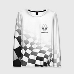 Лонгслив женский Renault, Рено Финишный флаг, цвет: 3D-принт