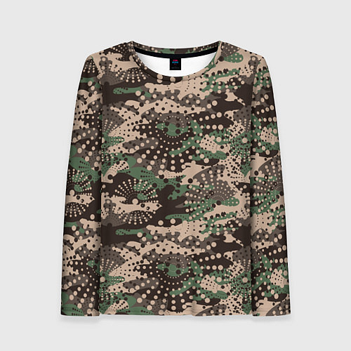 Женский лонгслив Камуфляж брызги / 3D-принт – фото 1