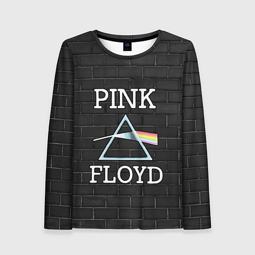 Женский лонгслив PINK FLOYD LOGO - ПИНК ФЛОЙД ЛОГОТИП / 3D-принт – фото 1