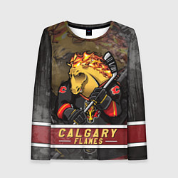 Женский лонгслив Калгари Флэймз, Calgary Flames Маскот