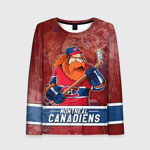 Женский лонгслив Монреаль Канадиенс, Montreal Canadiens Маскот / 3D-принт – фото 1