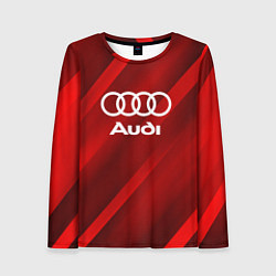 Лонгслив женский Audi red полосы, цвет: 3D-принт