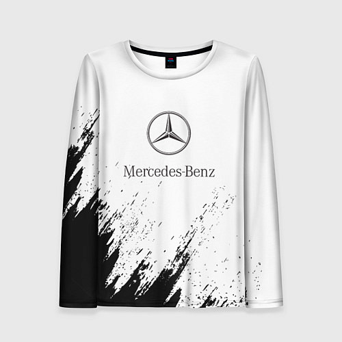Женский лонгслив Mercedes-Benz - White texture / 3D-принт – фото 1