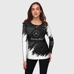 Лонгслив женский Mercedes-Benz - Темный, цвет: 3D-принт — фото 2