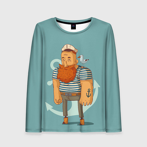 Женский лонгслив Старый добрый моряк / 3D-принт – фото 1