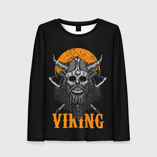 Женский лонгслив ЧЕРЕП ВИКИНГА VIKINGS SKULL / 3D-принт – фото 1