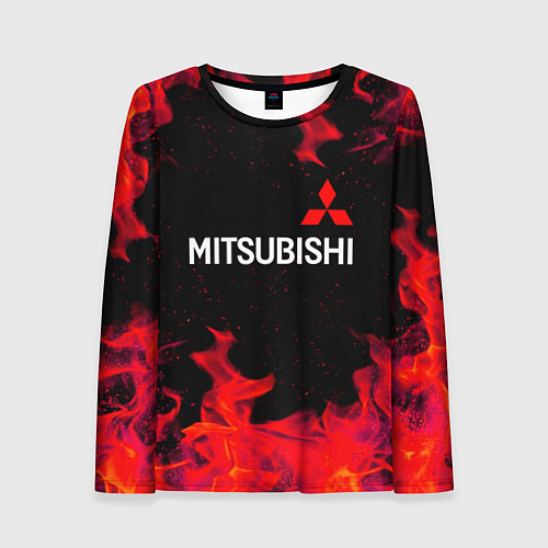 Женский лонгслив Mitsubishi пламя огня / 3D-принт – фото 1