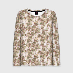 Лонгслив женский Купюры 100 рублей, цвет: 3D-принт