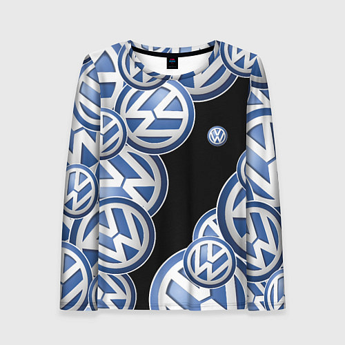 Женский лонгслив Volkswagen logo Pattern / 3D-принт – фото 1