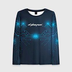 Женский лонгслив Cyberpunk Неоновая микросхема