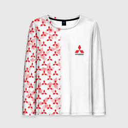 Лонгслив женский Mitsubishi Mini logo Half pattern, цвет: 3D-принт