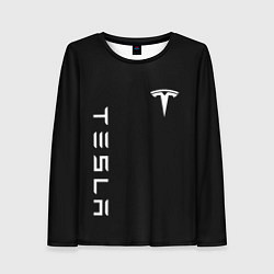 Женский лонгслив Tesla Тесла логотип и надпись
