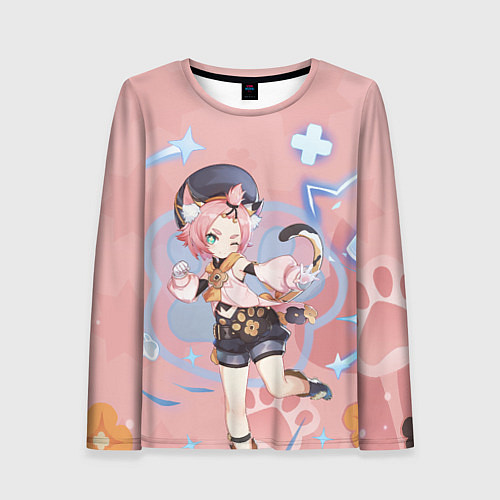 Женский лонгслив Cute Diona Genshin Impact / 3D-принт – фото 1