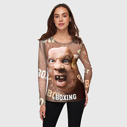 Лонгслив женский Boxing - телесный, цвет: 3D-принт — фото 2