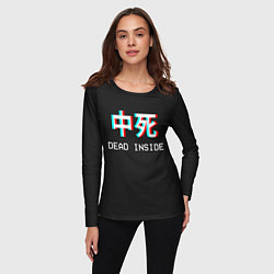 Лонгслив женский Dead Inside Иероглифы, цвет: 3D-принт — фото 2