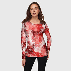 Лонгслив женский Спортивный камуфляж Пикси - Гранат, цвет: 3D-принт — фото 2