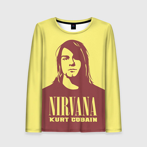 Женский лонгслив Nirvana - Kurt Cobain / 3D-принт – фото 1