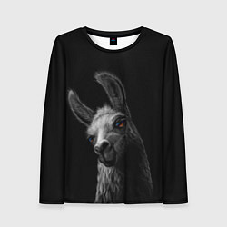 Лонгслив женский Портрет милой ламы, цвет: 3D-принт