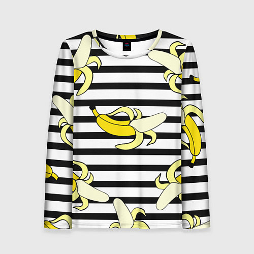 Женский лонгслив Banana pattern Summer / 3D-принт – фото 1