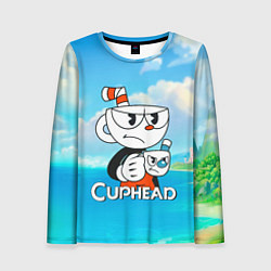 Женский лонгслив Cuphead сердитая чашечка