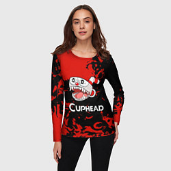Лонгслив женский Cuphead монстр чашечка, цвет: 3D-принт — фото 2