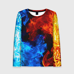 Женский лонгслив Огонь - Вода Инь - Янь