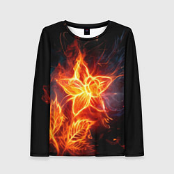 Лонгслив женский Flower Neon Fashion 2035 Flame, цвет: 3D-принт