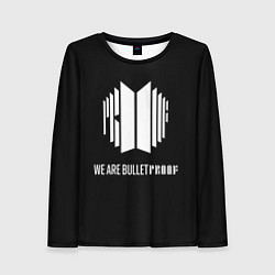 Лонгслив женский BTS WE ARE BULLETPROOF БТС - мы пуленепробиваемые, цвет: 3D-принт