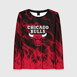 Женский лонгслив CHICAGO BULLS ЧИКАГО БУЛЛС МОЛНИИ