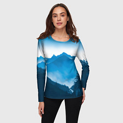 Лонгслив женский Горы Лес, цвет: 3D-принт — фото 2