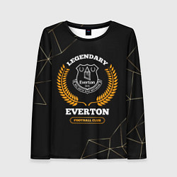 Лонгслив женский Лого Everton и надпись Legendary Football Club на, цвет: 3D-принт