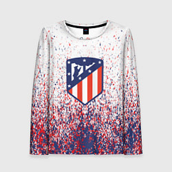 Женский лонгслив Atletico madrid logo брызги красок