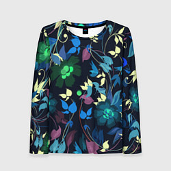 Лонгслив женский Color summer night Floral pattern, цвет: 3D-принт