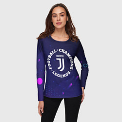 Лонгслив женский Символ Juventus и круглая надпись Football Legends, цвет: 3D-принт — фото 2