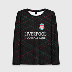 Лонгслив женский Liverpool ливерпуль чёрточки, цвет: 3D-принт