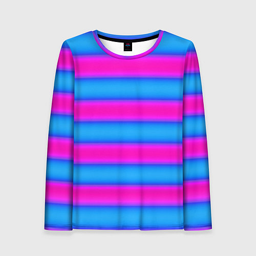 Женский лонгслив Striped pattern яркий неоновый полосатый узор / 3D-принт – фото 1