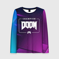 Женский лонгслив Doom Gaming Champion: рамка с лого и джойстиком на